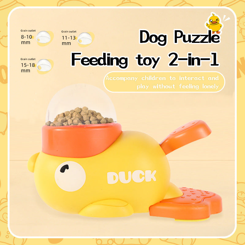 Quacky Fun Dog Puzzle Feeder - Slow Feed & Brain Game Toy